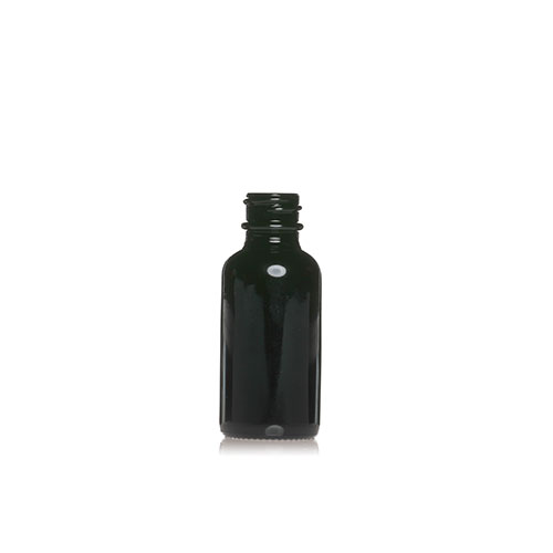 1 OZ Black Boston round glass bottle