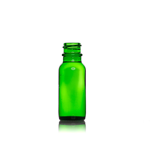 2 OZ Green Boston Round Glass Bottle