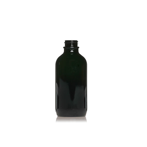 4 OZ Black Boston round glass bottle