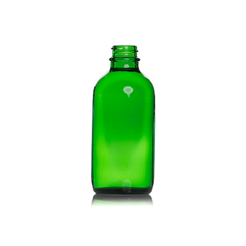 8 OZ Green Boston Round Glass Bottle