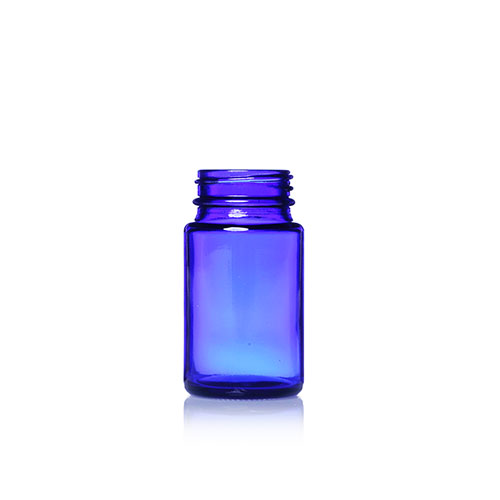 75ml Blue Tablet Glass Bottle