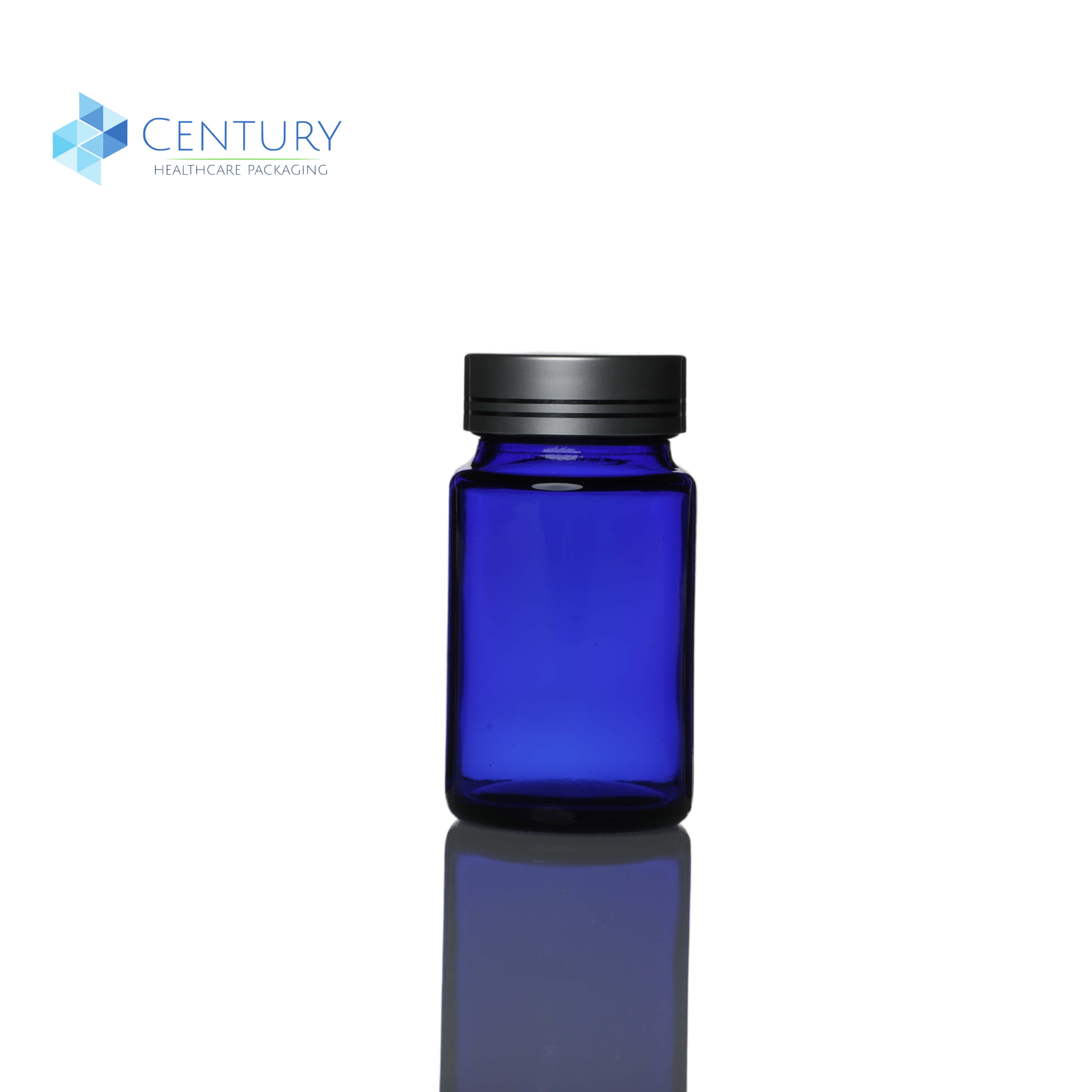 75ml blue tablet glass bottle