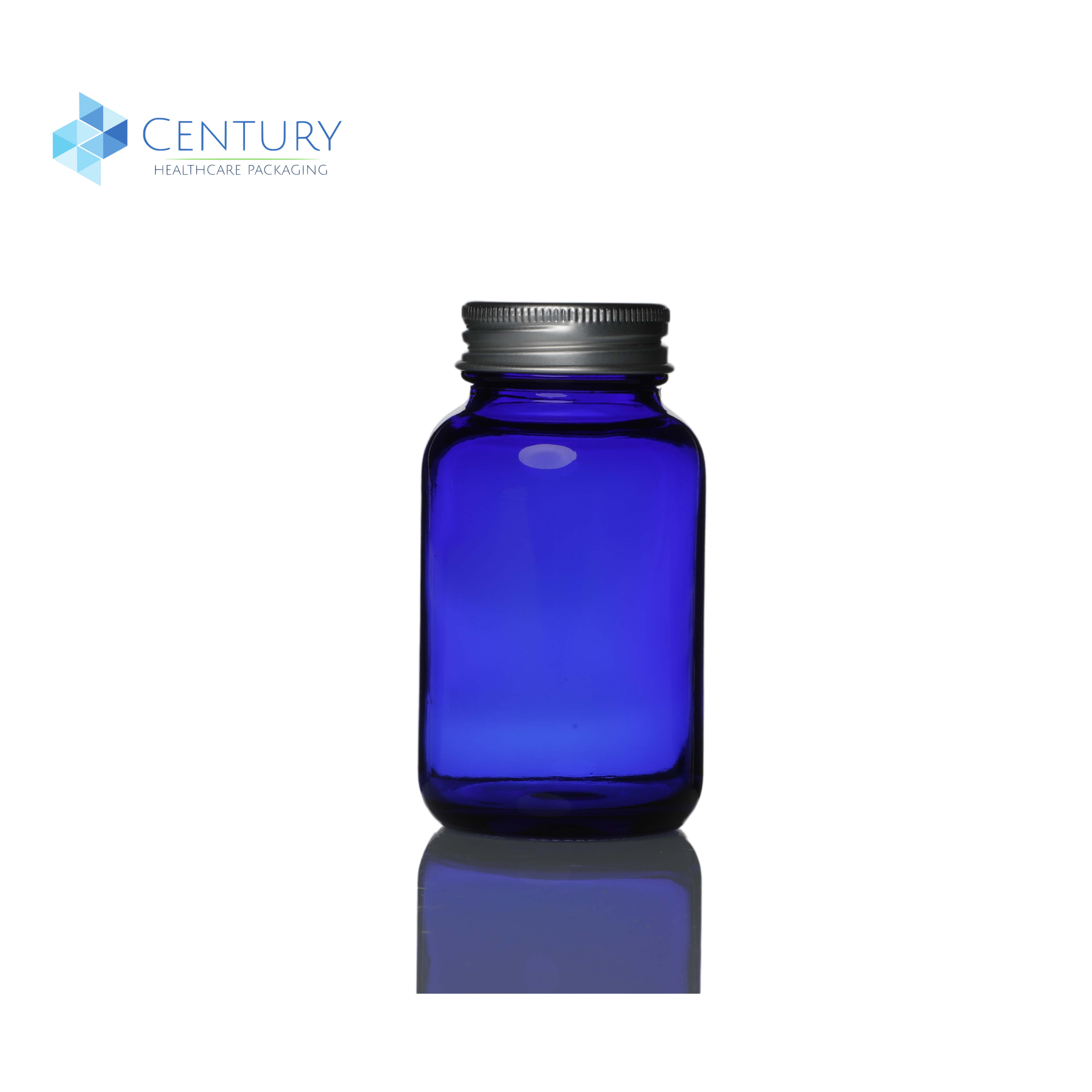 100ml blue glass tablet bottle