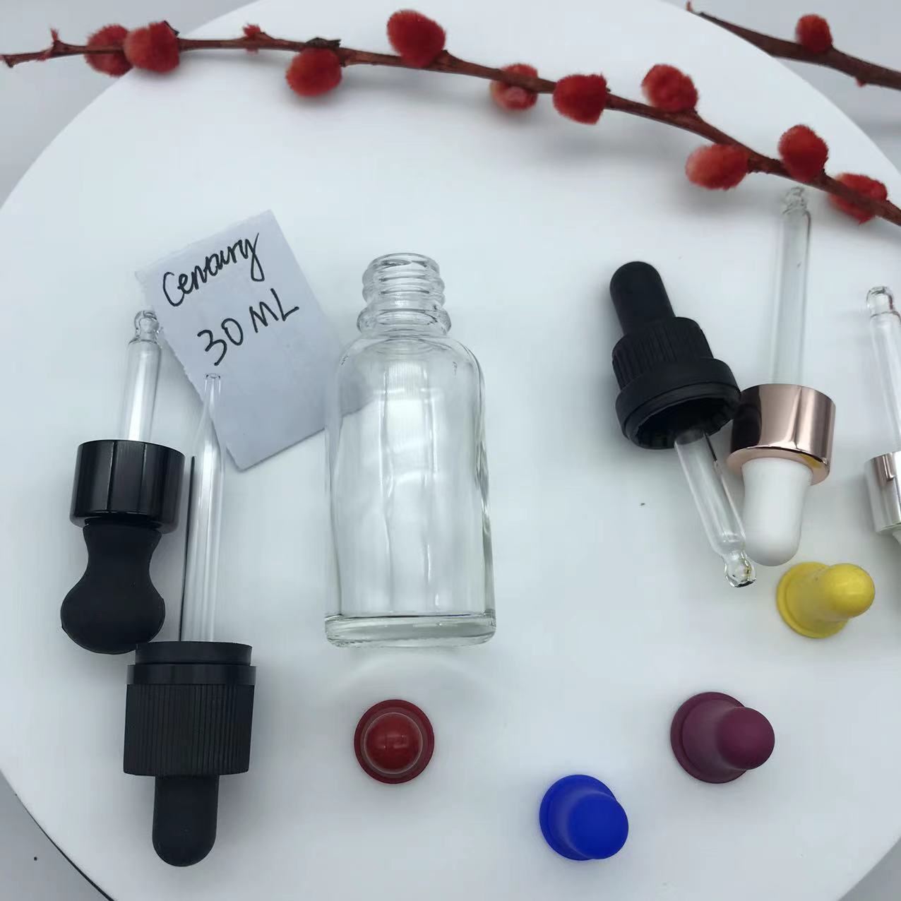 30ml clear dropper glass bottle