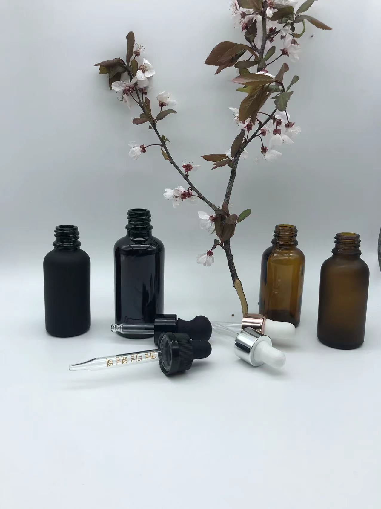 30ml Black Dropper Glass Bottle