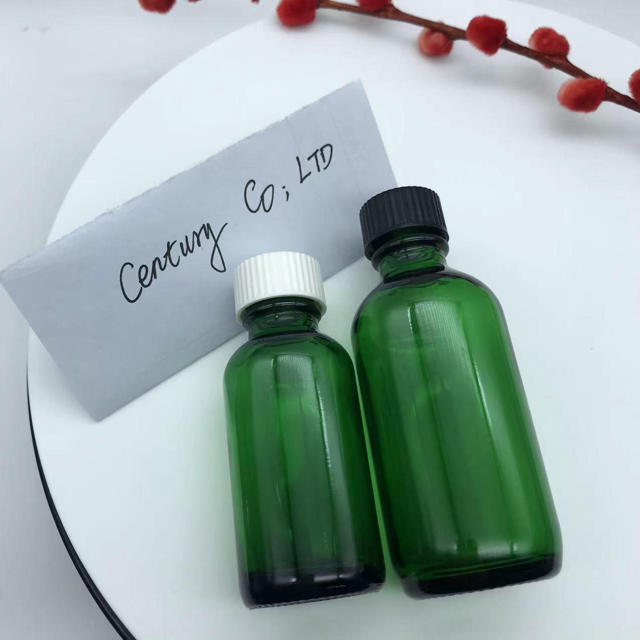 8 OZ Green Boston Round Glass Bottle