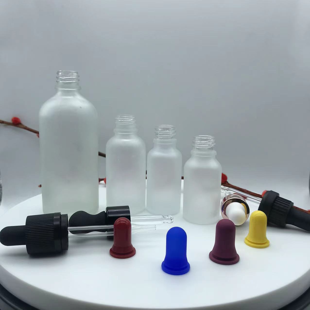 100mlmatte clear dropper glass bottle