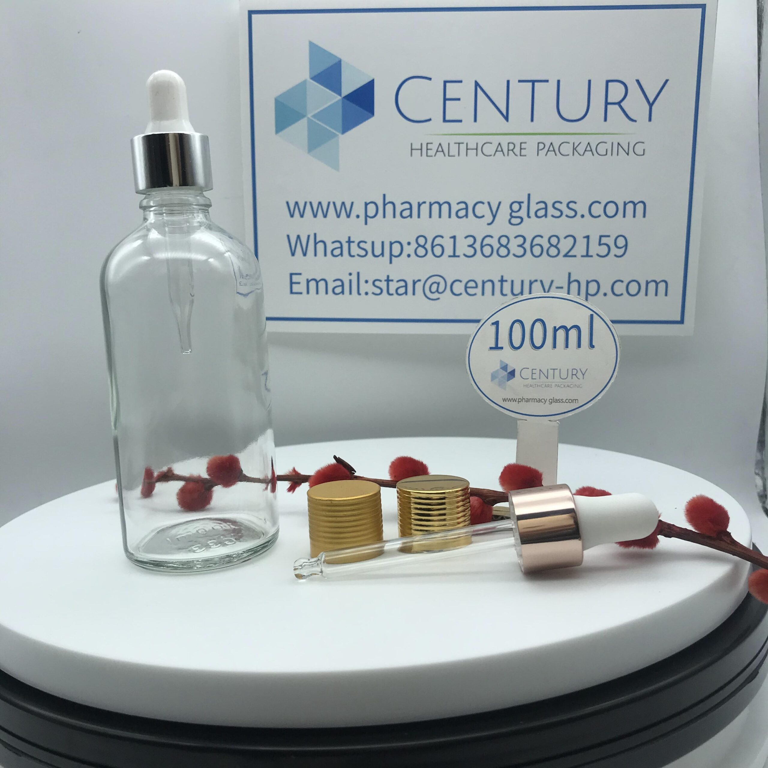 100ml Amber/clear Dropper Glass Bottle