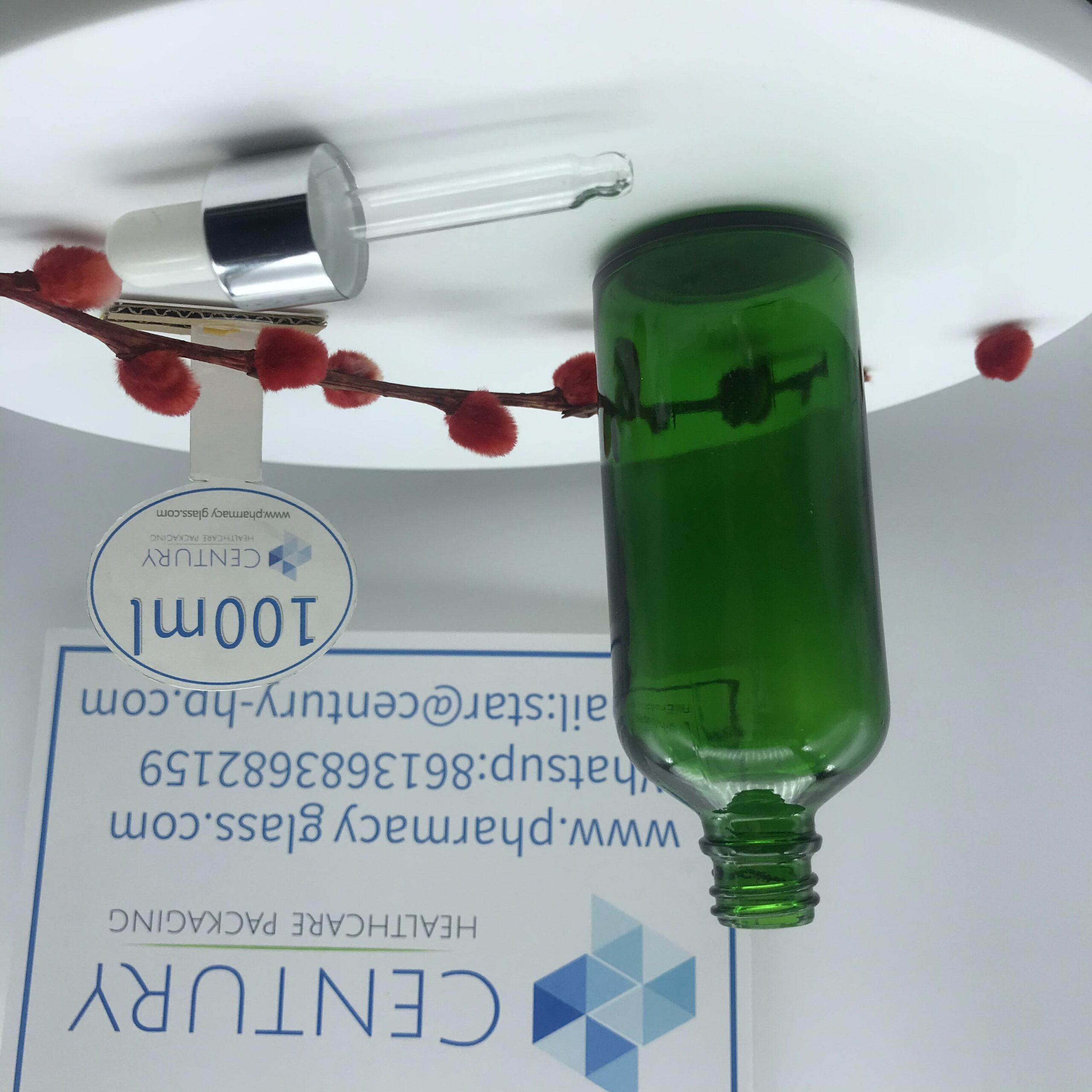 100ml Green Dropper Glass Bottle