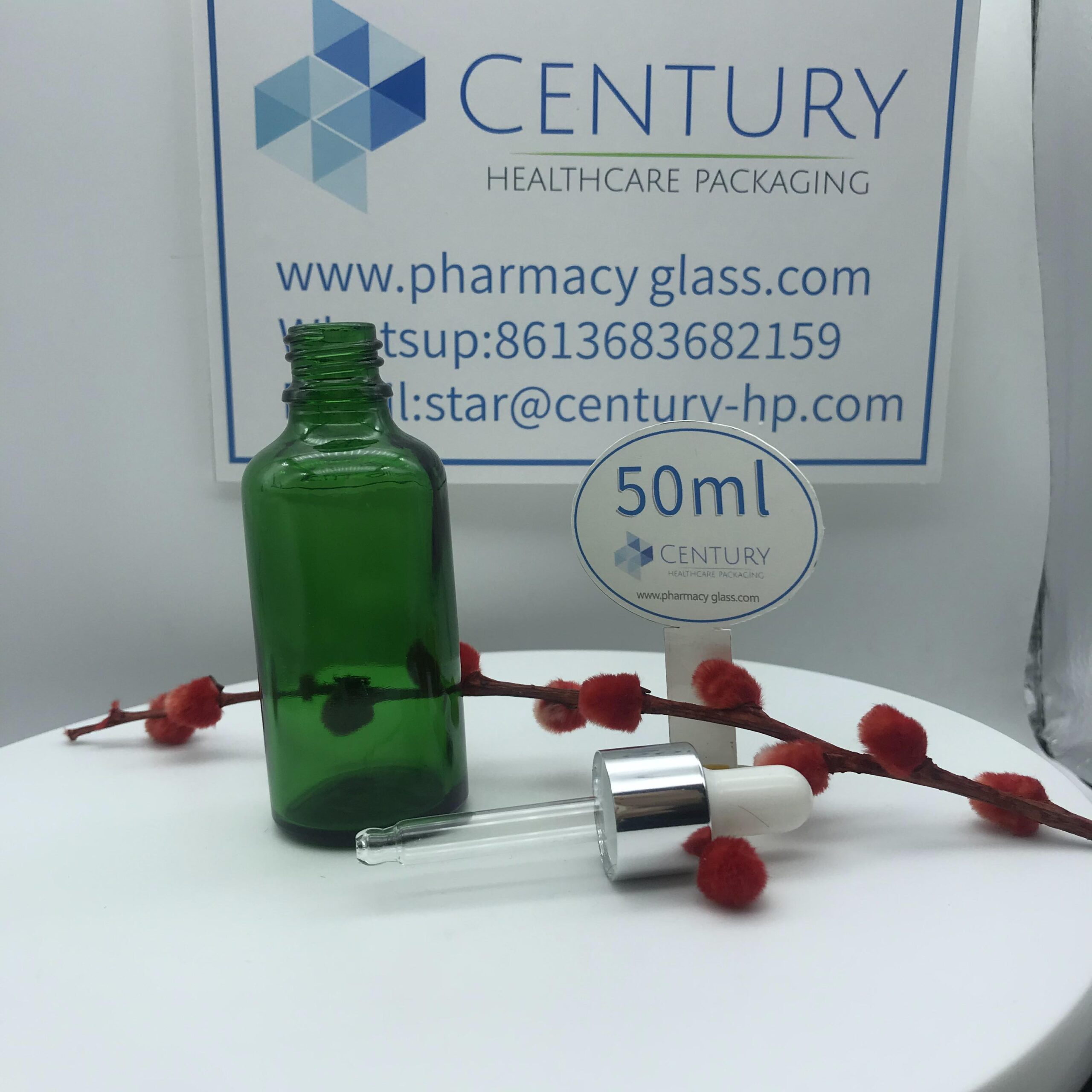 50ml Green Dropper Glass Bottle