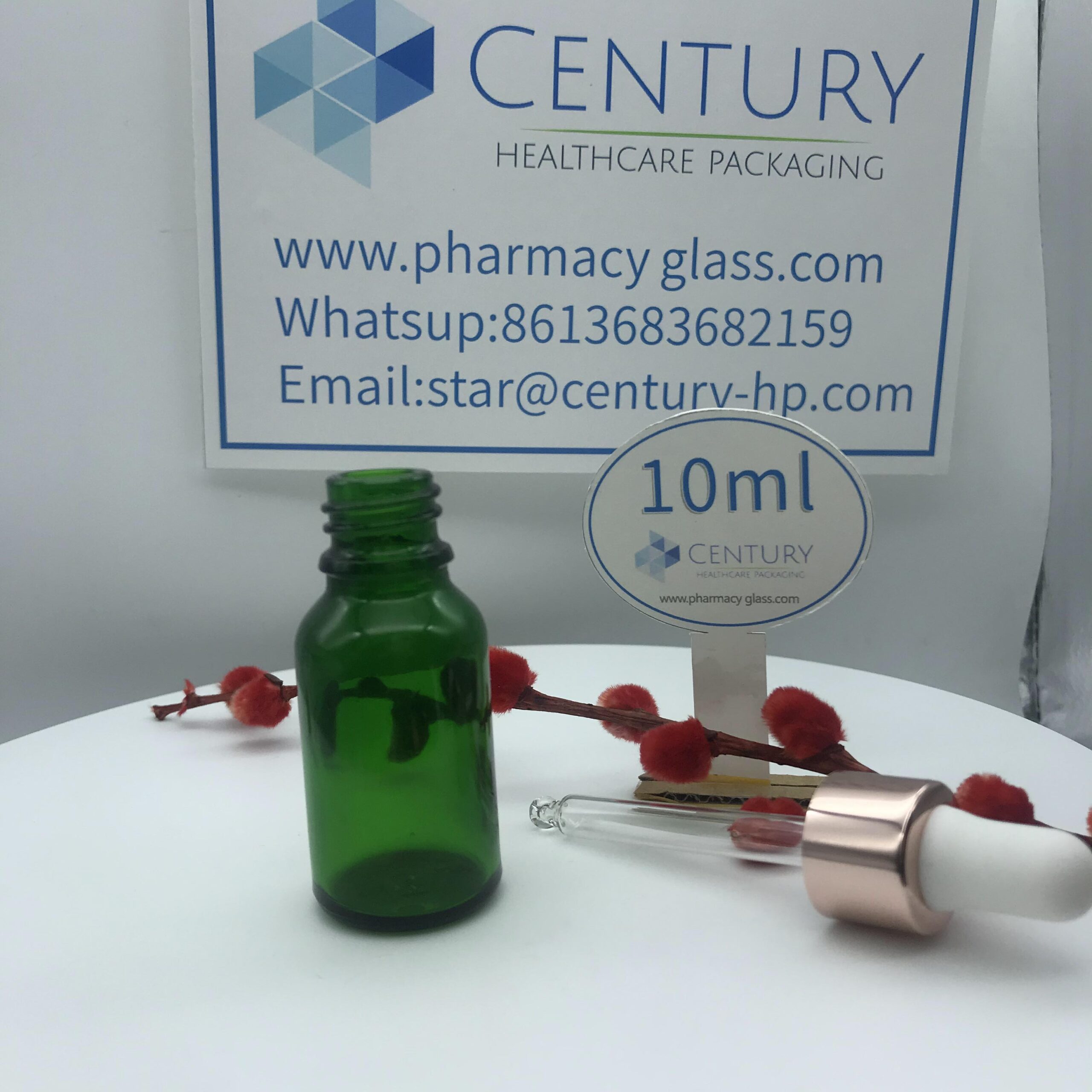 10ml Green Dropper Glass Bottle and cap